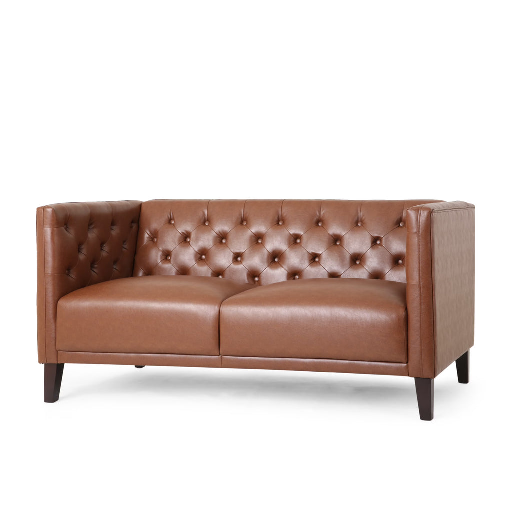 Cognac Brown Loveseat S226