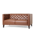 Cognac Brown Loveseat S226