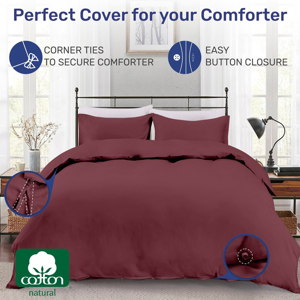 Oversized King 3 PC Black 100% Sateen Cotton Duvet Cover Set Y799