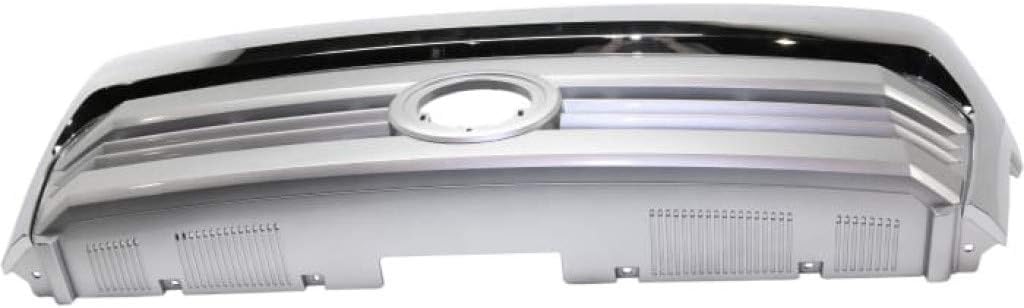 Painted Silver Shell/Gray Insert Grille Assembly with Chrome Molding and Front Emblem V381