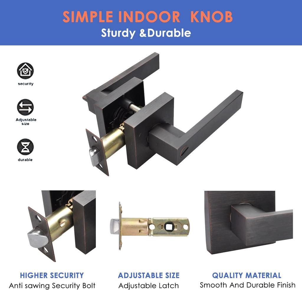 Brushed Bronze Zinc Alloy Door Lever Lock, Pack of 2 Y2072
