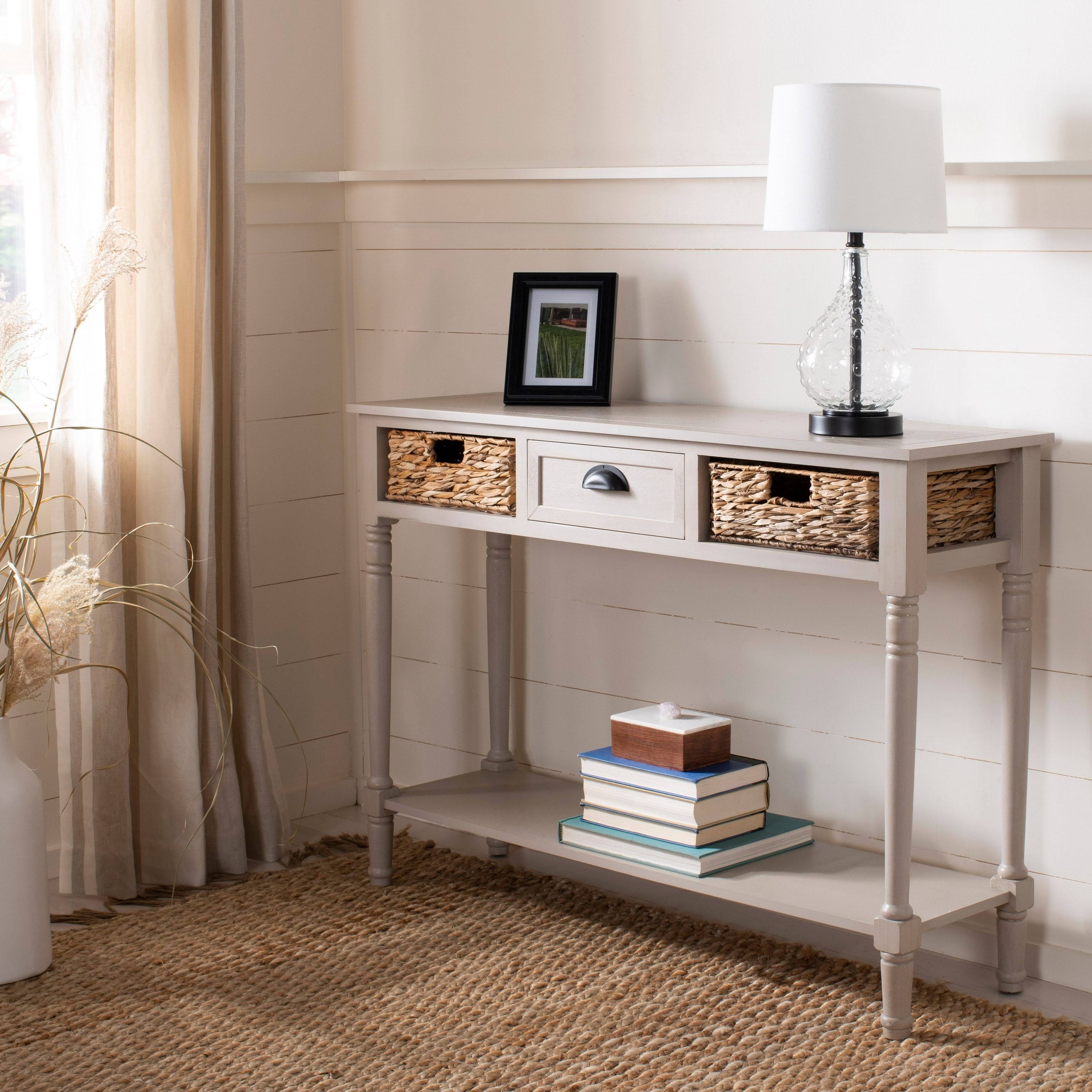 Vintage Grey Console Storage Table E86555