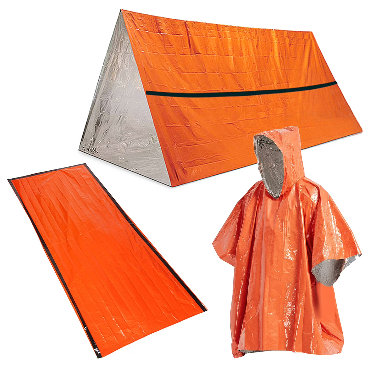 Waterproof Thermal Poncho Raincoat with Sleeping Bag and Tent Shelter P885