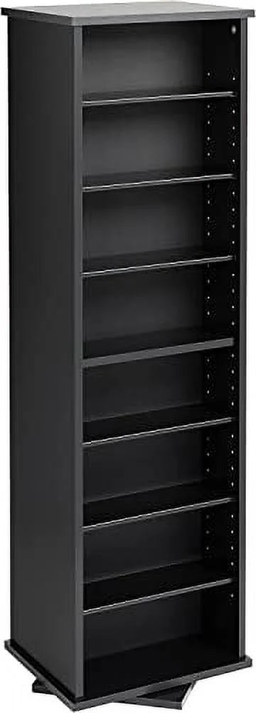 Black 2-Sided CD DVD Media Spinning Storage Tower D83242