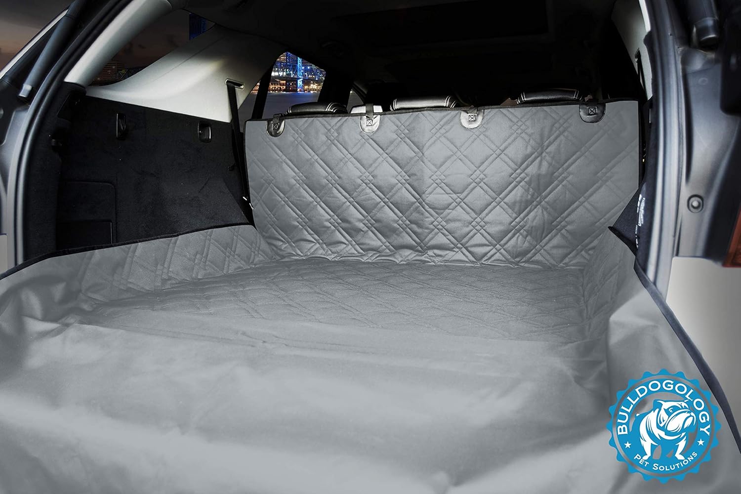 Large Grey Waterproof SUV Cargo Liner Seat Cover for Dogs, Pack of 2 B79331