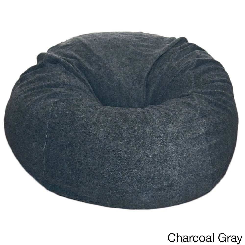 Dark Gray Anti-Pill Fleece Washable Large Bean Bag Chair O683697