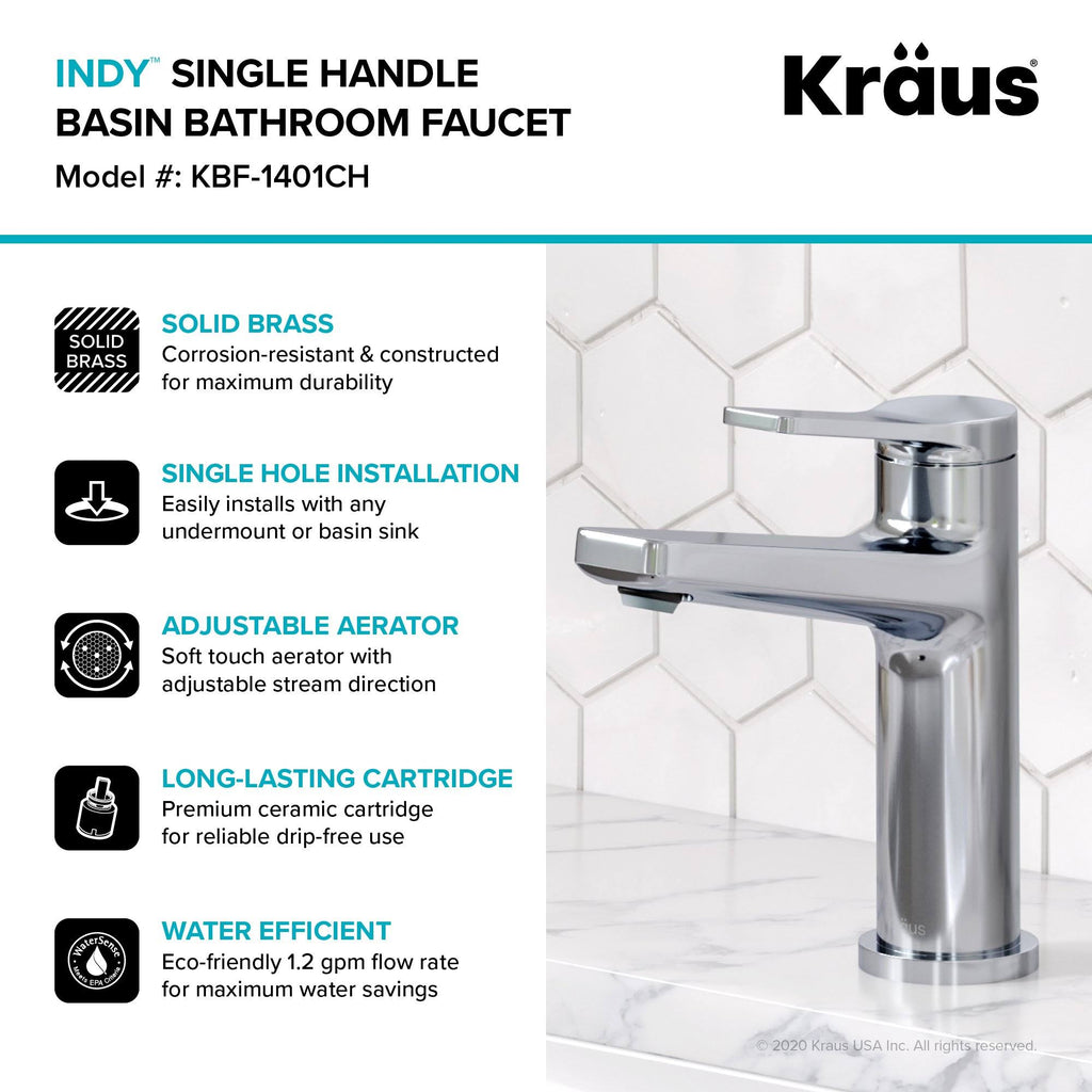 Single Handle Bathroom Faucet - Stainless Steel B924