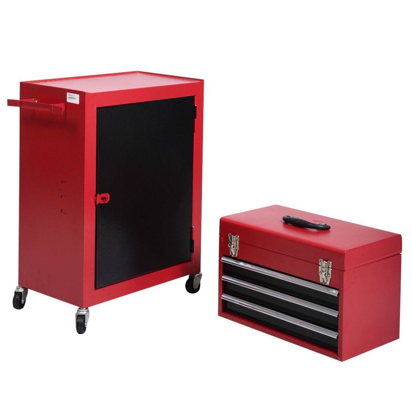 2pc Rolling Tool Chest Cabinet Storage Box O101