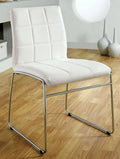 White Leatherette Side Chair Set of 2 B1706