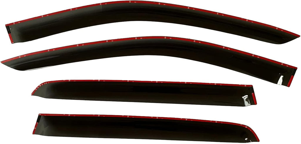 Smoke Tinted Tape-On Side Window Vent Visor Deflectors Rain Guards Pack of 2 D1321
