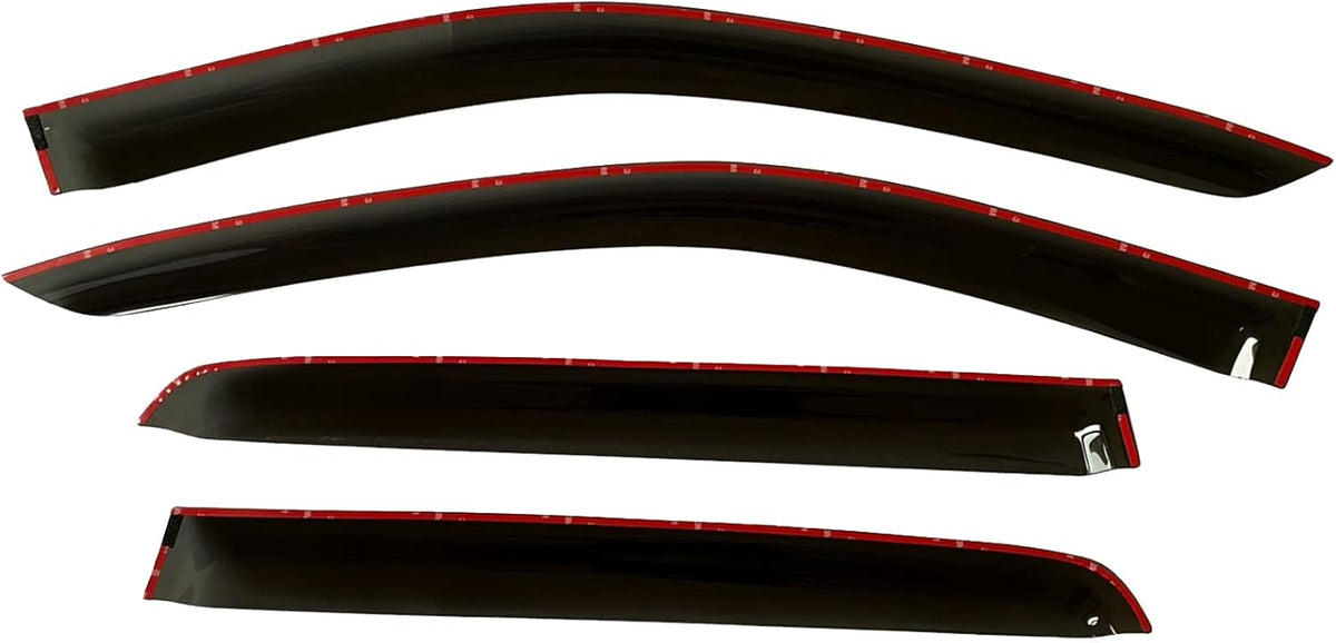 Smoke Tinted Tape-On Side Window Vent Visor Deflectors Rain Guards Pack of 2 D1321