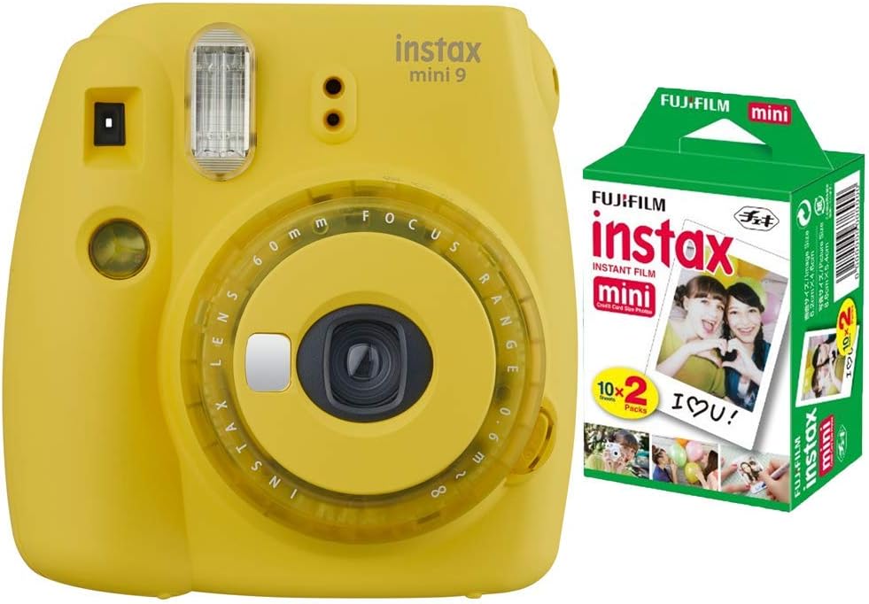 Flamingo Pink Instant Camera and Film Twin Pack 20 Exposures Bundle I731