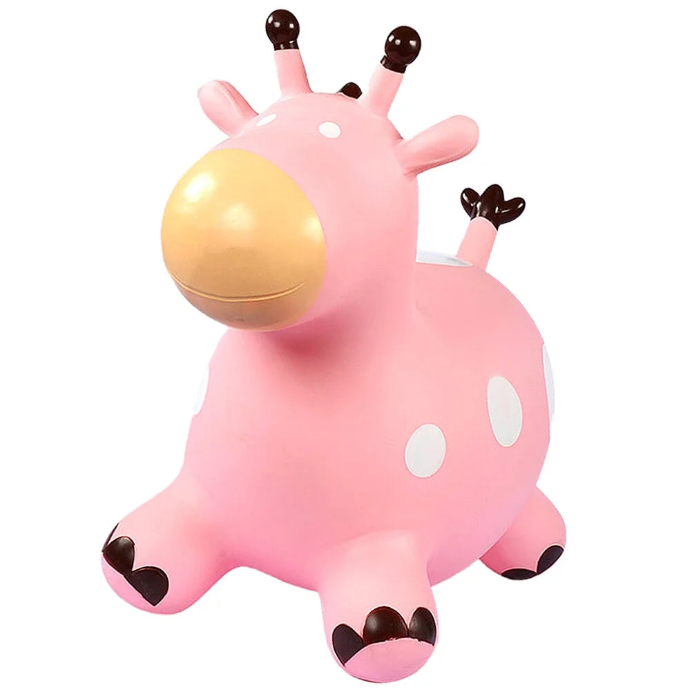 Inflatable Jumping Horse Toy with Air Pump (Pink) H37974
