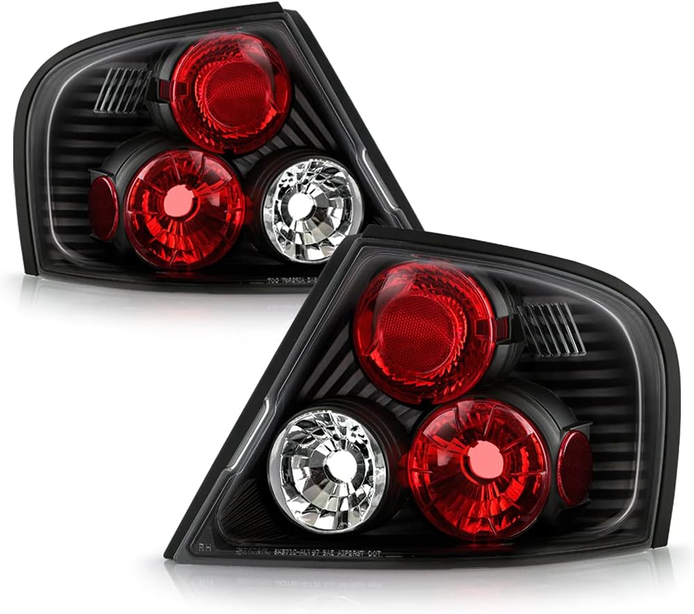 Black Rear Tail Lights Brake Lamps Assembly Pair L5996