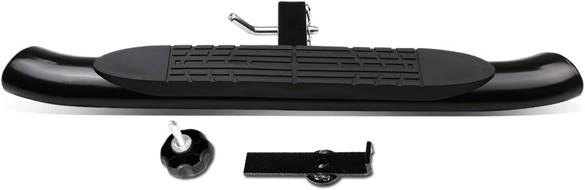 4'' Oval Hitch Step Rear Bumper Guard Black Chrome Stainless Steel Bars V93918