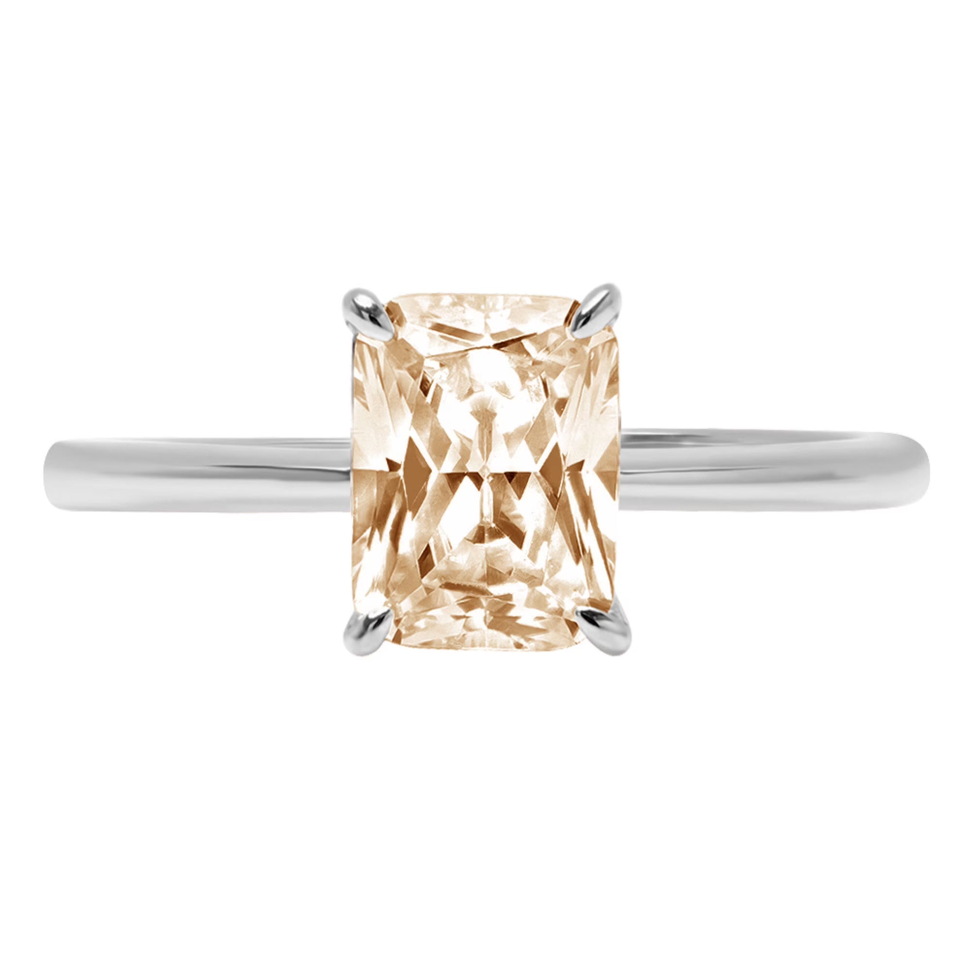 14k White Gold Morganite Engagement Ring Size 7.5 Y8186