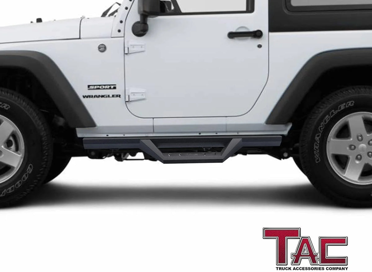 Black Off-Road Running Boards for Jeep Wrangler JK 2 Door (2pcs) V894293