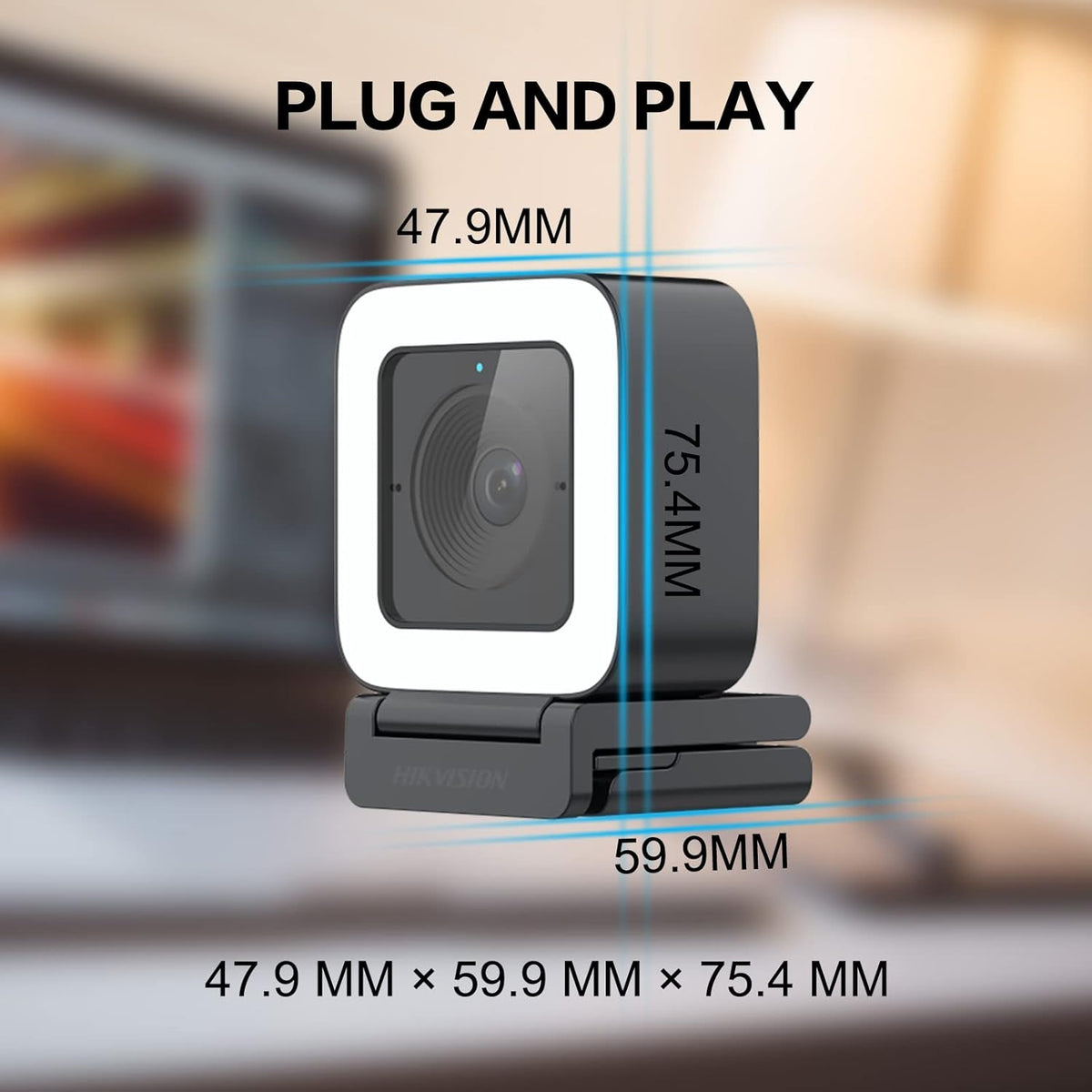 4K HD Webcam with Light Microphone, 2 Built-in Noise Reduction Mics, Autofocus, 30fps Type C USB2.0, with Tripod Z6717