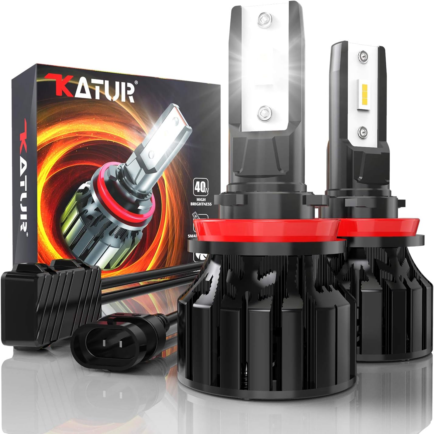 H13 LED Headlight Bulbs, 80W 16000LM 6000K Cool White, Pack of 2 G94223