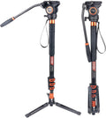 71 inch Lightweight Aluminum Monopod with Pan Tilt Fluid Head and Tripod Base M42200