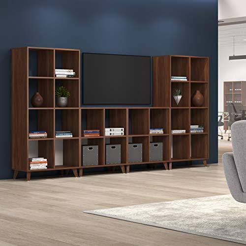 Light Walnut Modern Cube Bookcase B302