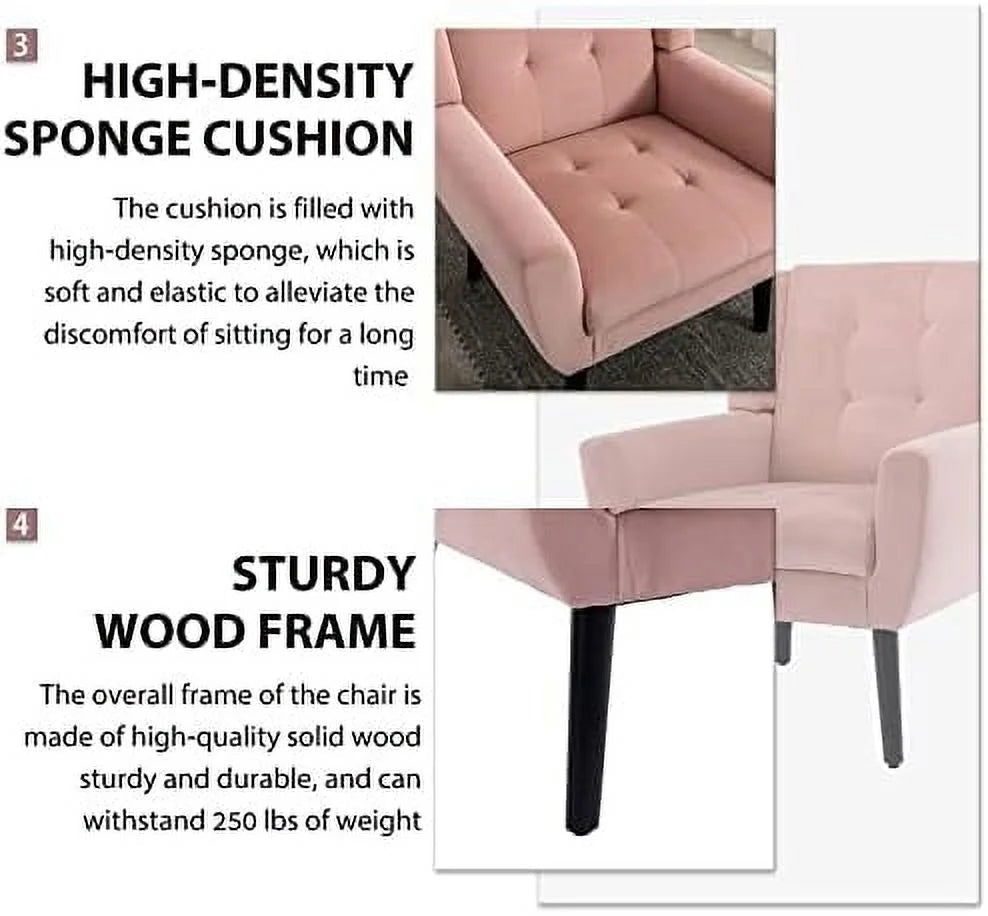 Lavender Velvet Accent Chair with Arms D995498