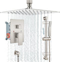 12 Inch Ceiling Mount Rain Shower Head Set with Slide Bar Handheld Spray E82499