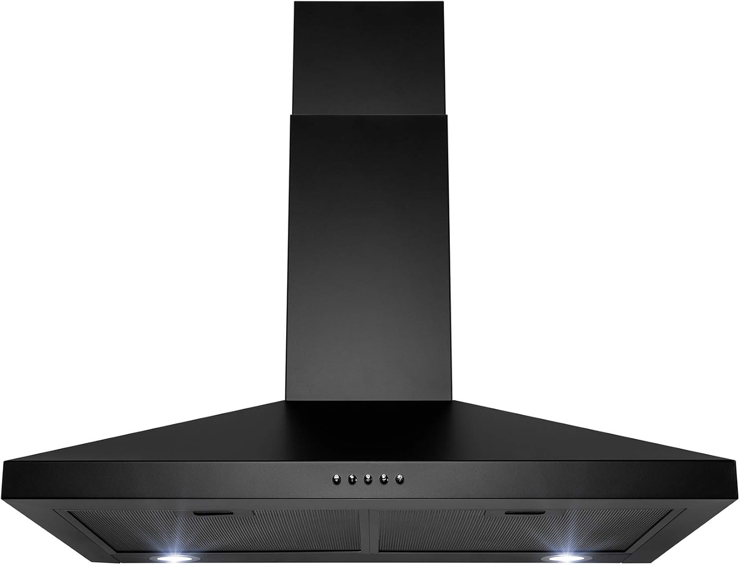 30 in. Black Painted Stainless Steel Kitchen Wall Mount Range Hood with Carbon Filters A78283