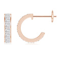 Natural 1.1 Ct. Diamond Hoop Earrings in 14K Rose Gold L897587
