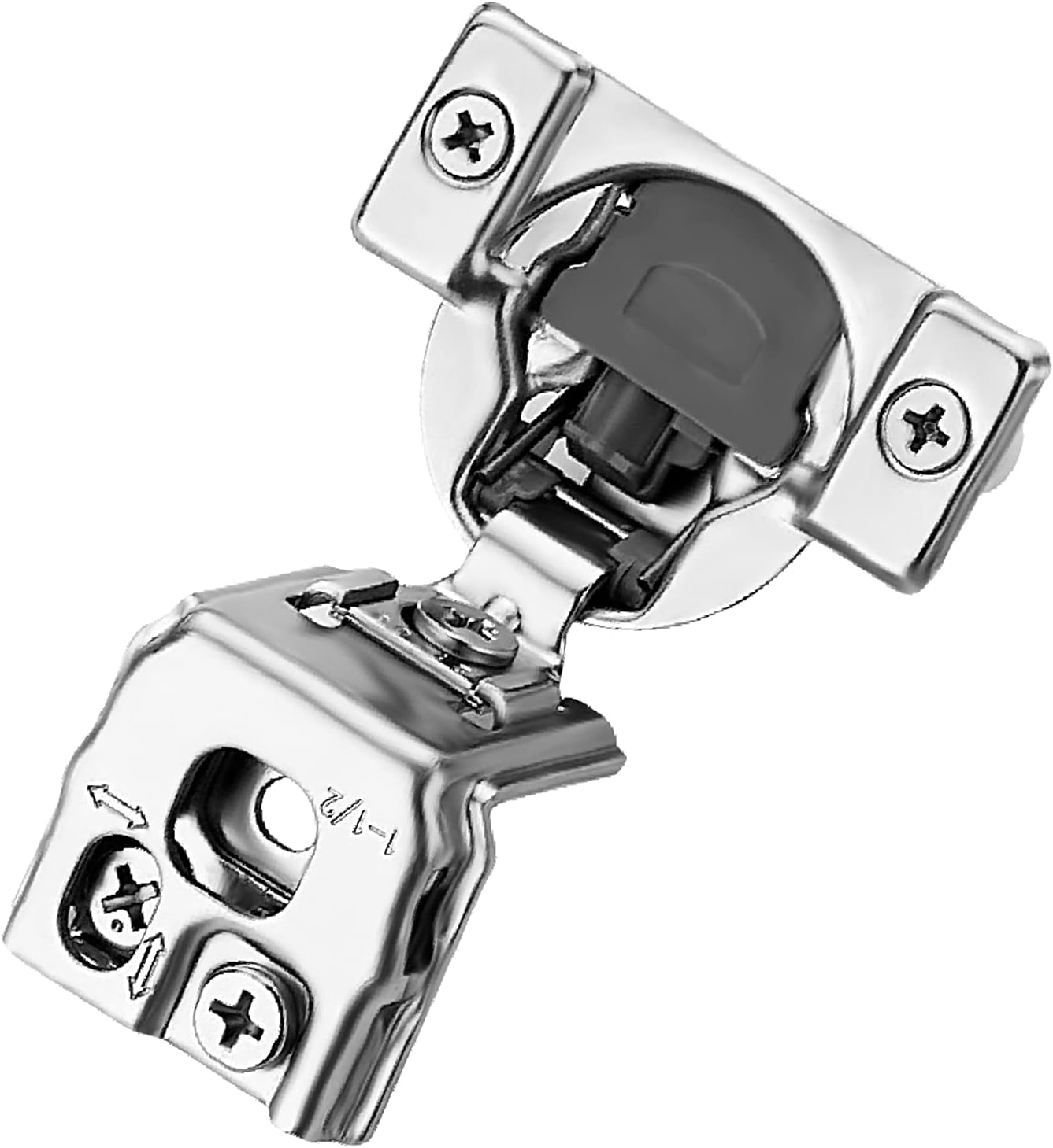 60 Pack 30 Pairs 1/2 inch Overlay Soft Close Hinges Satin Nickel Stainless Steel Concealed Hinge U187