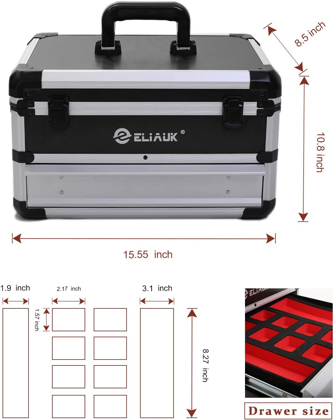 Portable Aluminum Tool box with Drawer N177229