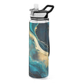 Green Marble and Golden 32oz Tritan Leakproof Sports Bottle with Straw B527