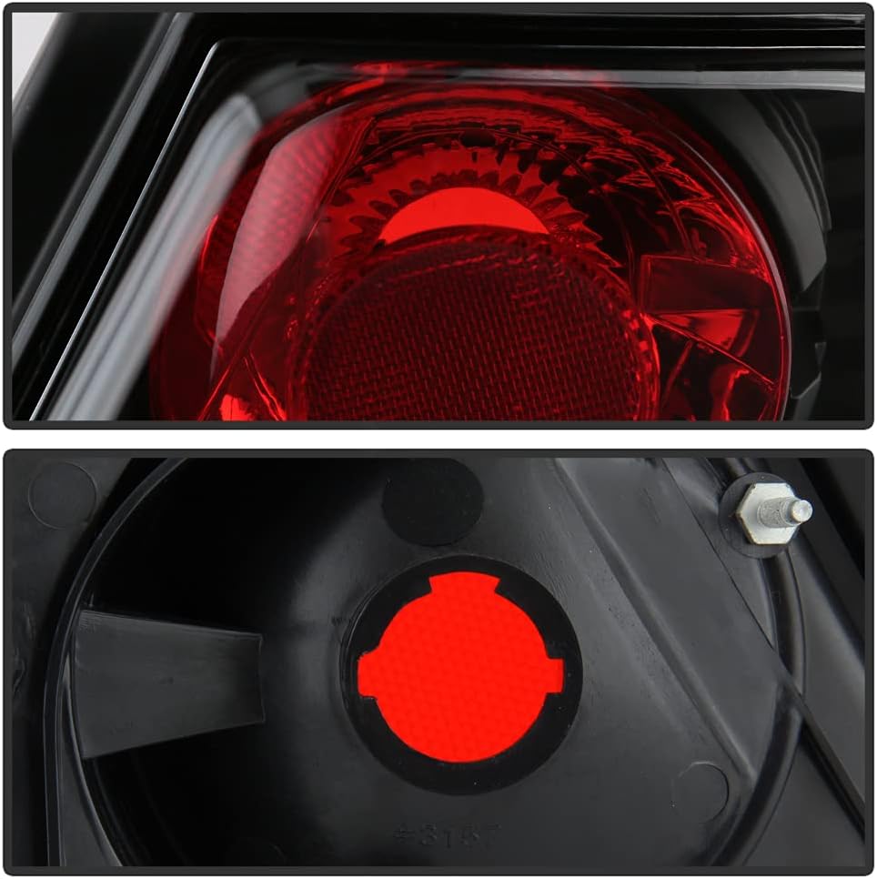 Black Rear Tail Lights Brake Lamps Assembly Pair L5996