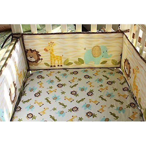 7 Pieces Nursery Crib Bedding Set with Bumper W7815