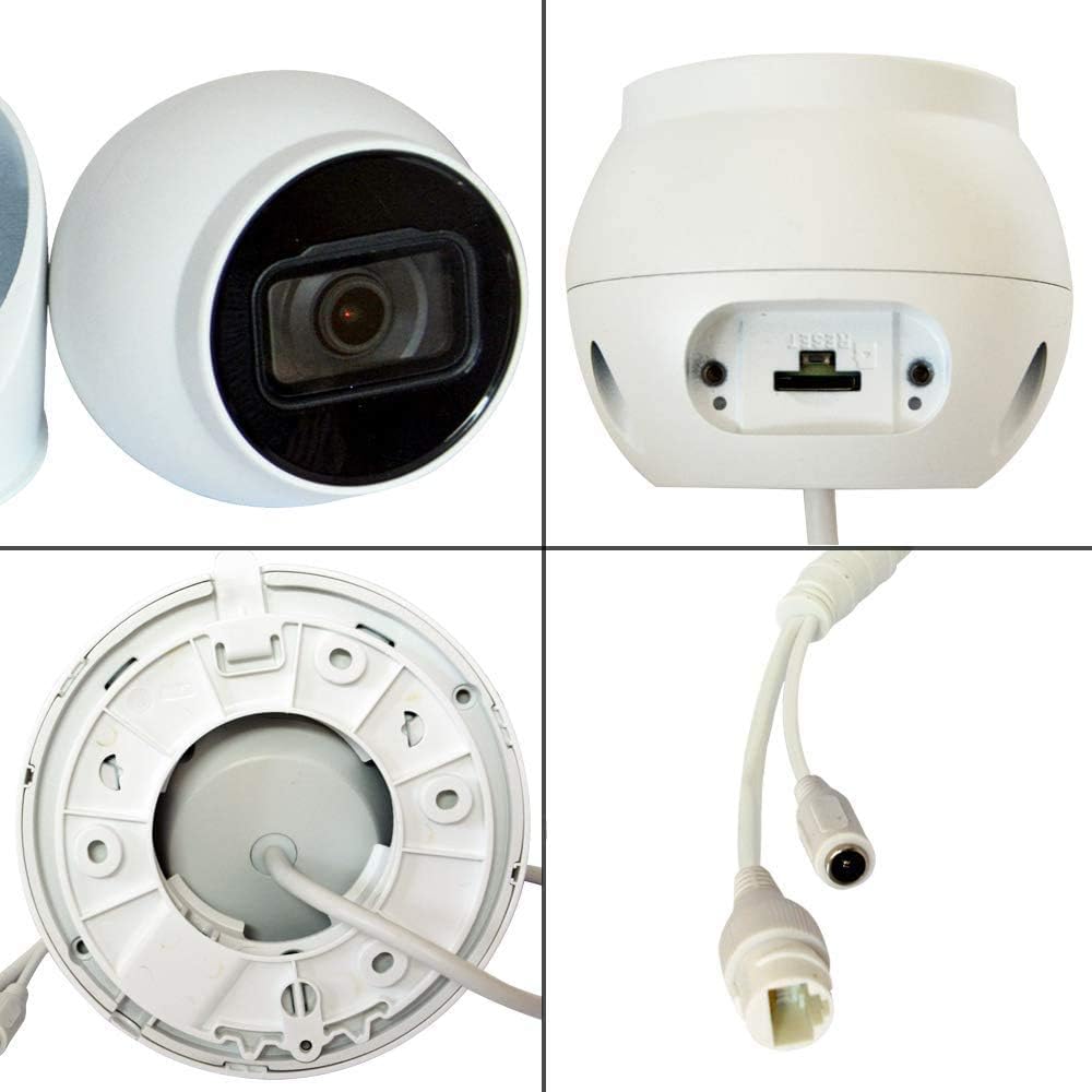 IP Poe Camera Outdoor 8MP Fixed-Focal 2.8mm Turret UltraHD 4k Security Weatherproof IR Starlight Network Dome Surveillance 98ft Night Vision Built-in Mic IP67 K8796