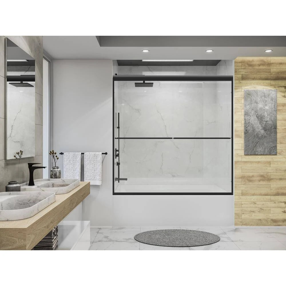Matte Black Frameless Tub Door I8502