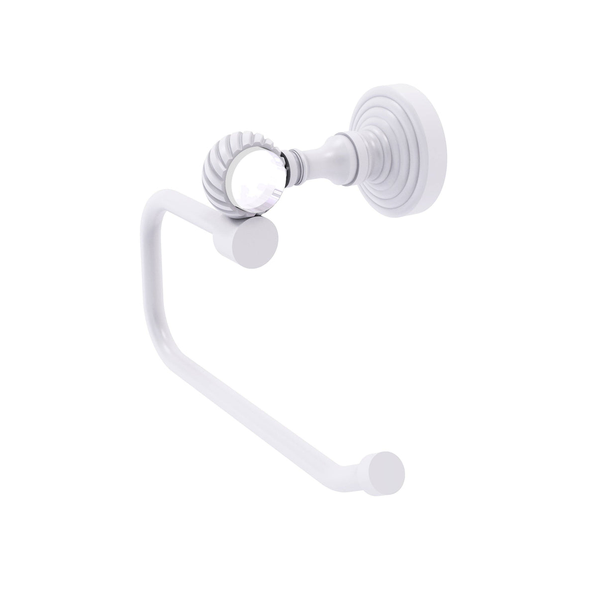 Matte White Toilet Tissue Holder with Twisted Accents O8273