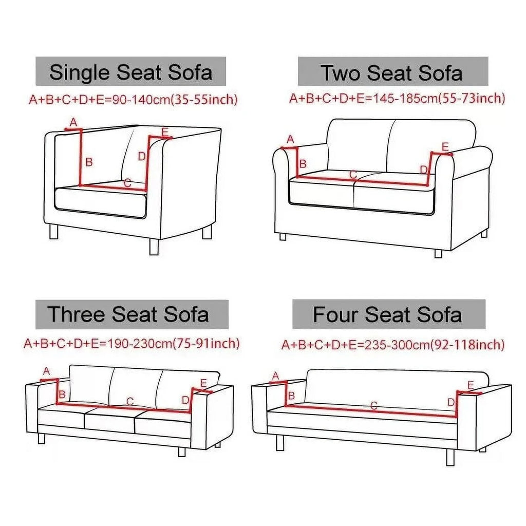 Velvet Plush Sofa Cover for 1/2/3/4 Seater L Shaped Corner Couch Cover S80485
