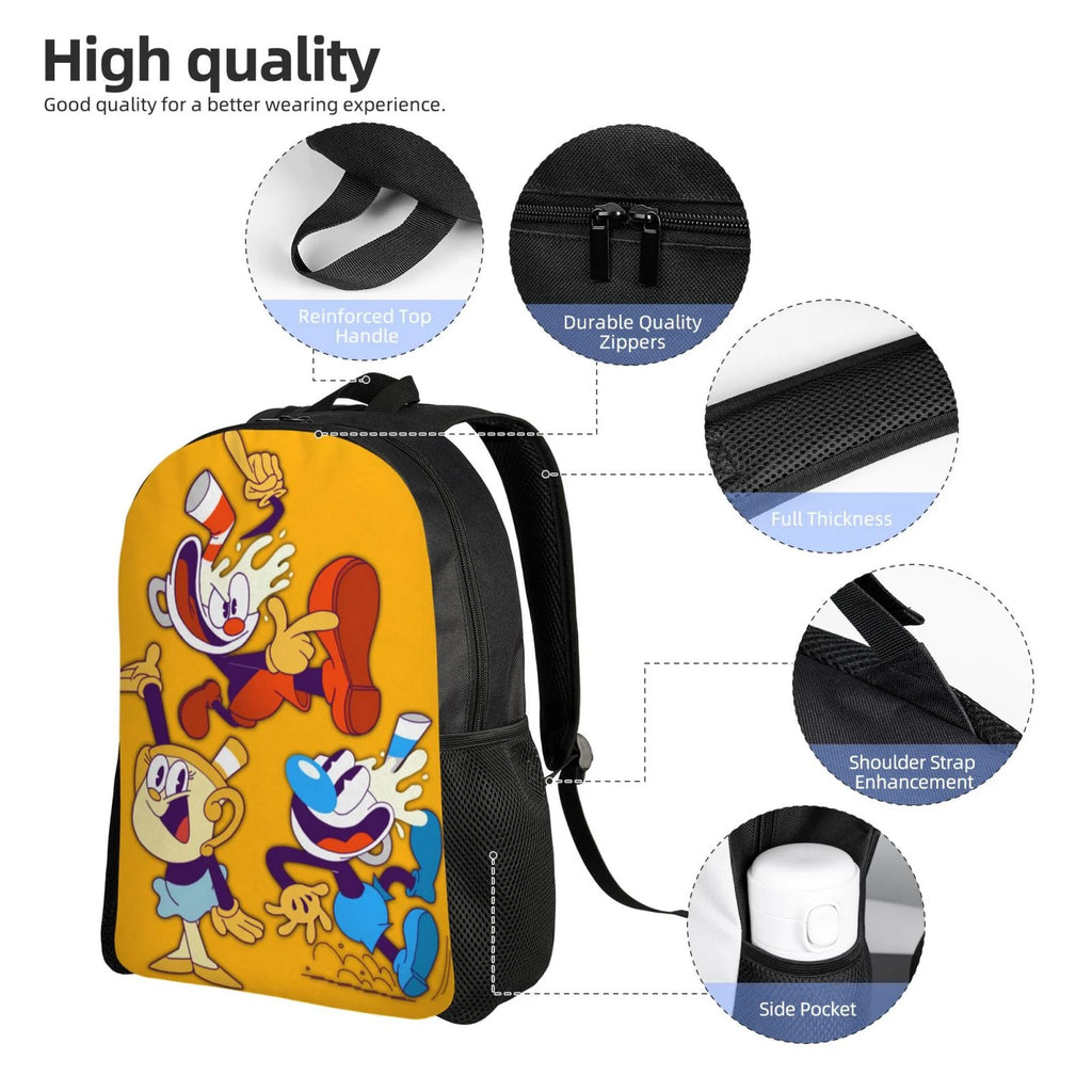 Cuphead Backpack Lightweight Unisex Daypack Bookbag Laptop Rucksack M39032