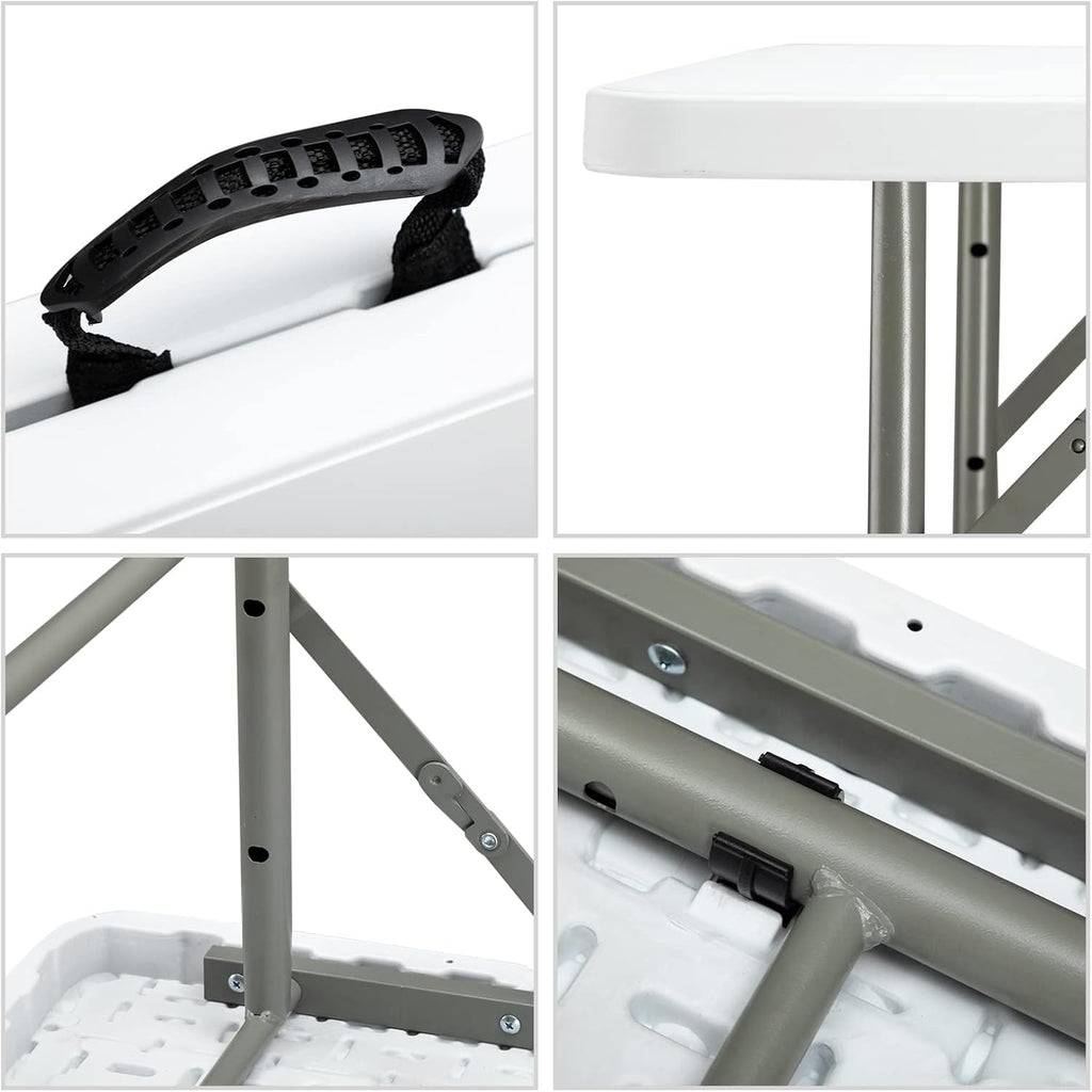 White 4ft Bi-Folding Plastic Dining Table Q6129