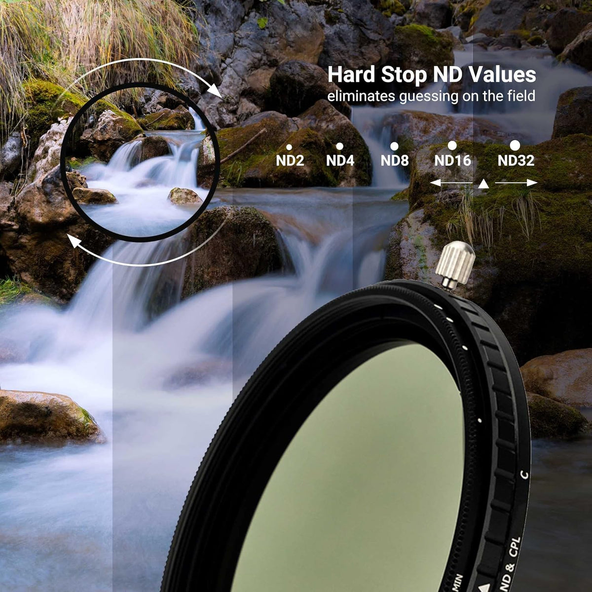 82mm Variable ND Filter & CPL Polarizer Filter with Storage Case and Lens Cap U3125