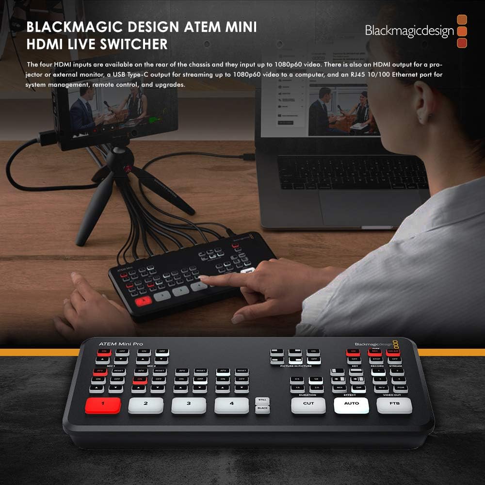ATEM Mini HDMI Live Switcher Basic Bundle with Cables and Cleaning Kit Z101943