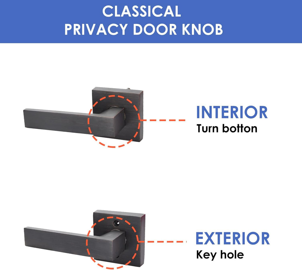 Brushed Bronze Zinc Alloy Door Lever Lock, Pack of 2 Y2072