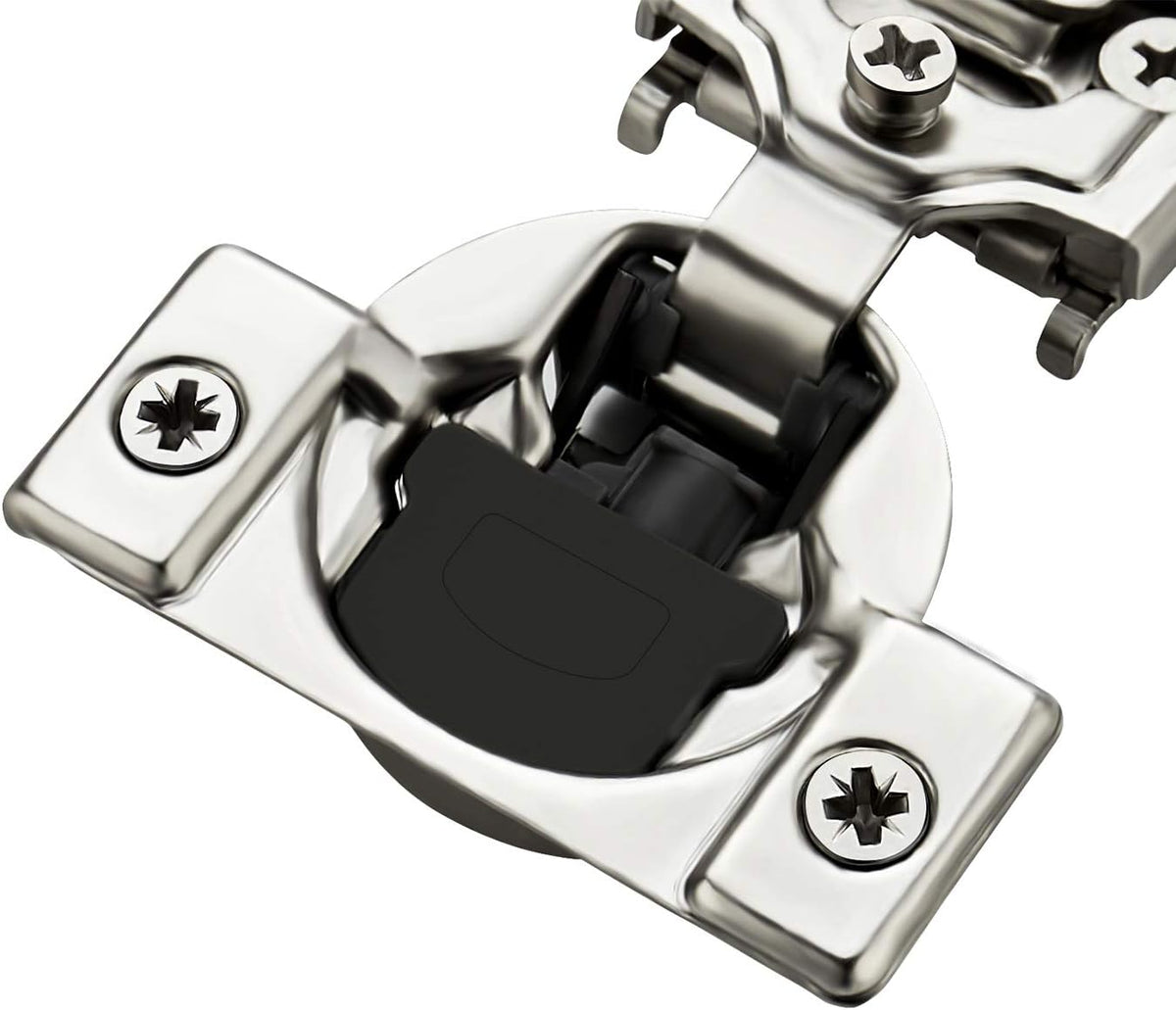 60 Pack 30 Pairs 1/2 inch Overlay Soft Close Hinges Satin Nickel Stainless Steel Concealed Hinge U187