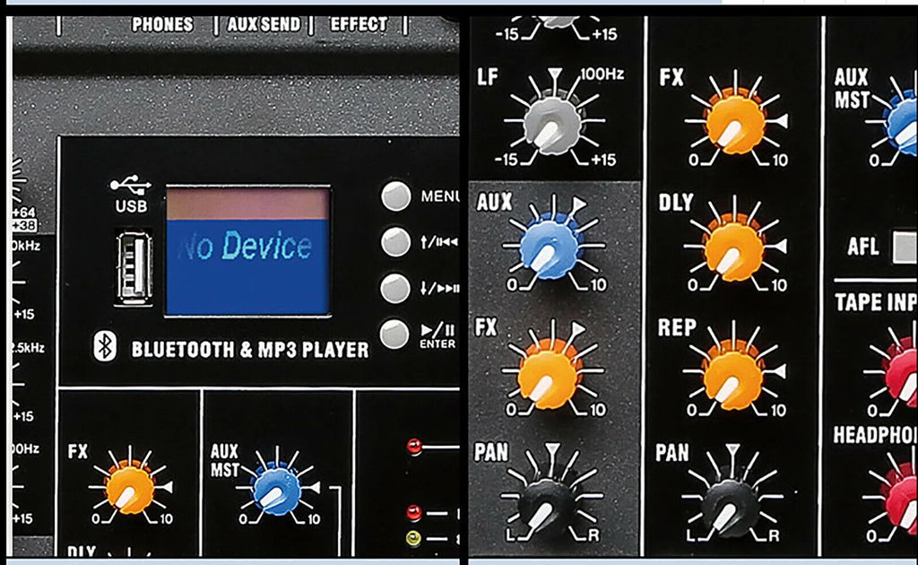 12 Channel Audio Mixer Bluetooth USB DJ Sound Mixing Console B731337