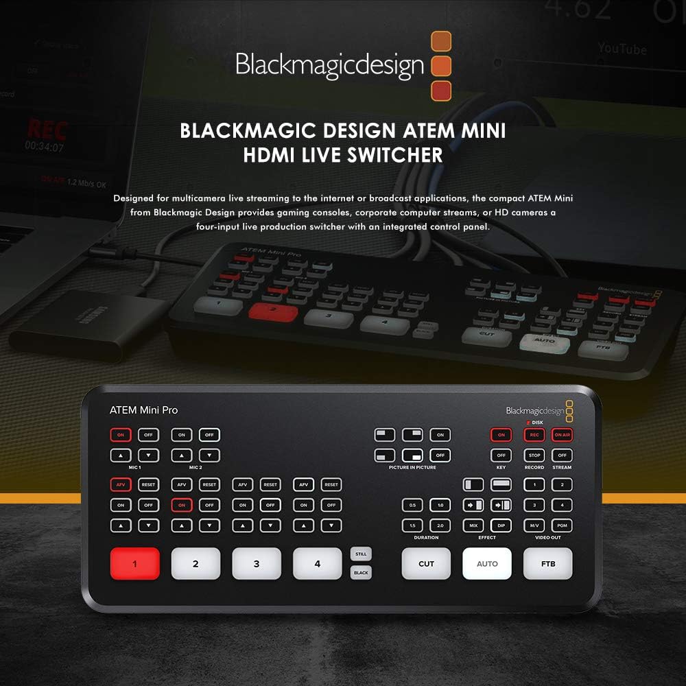 ATEM Mini HDMI Live Switcher Basic Bundle with Cables and Cleaning Kit Z101943
