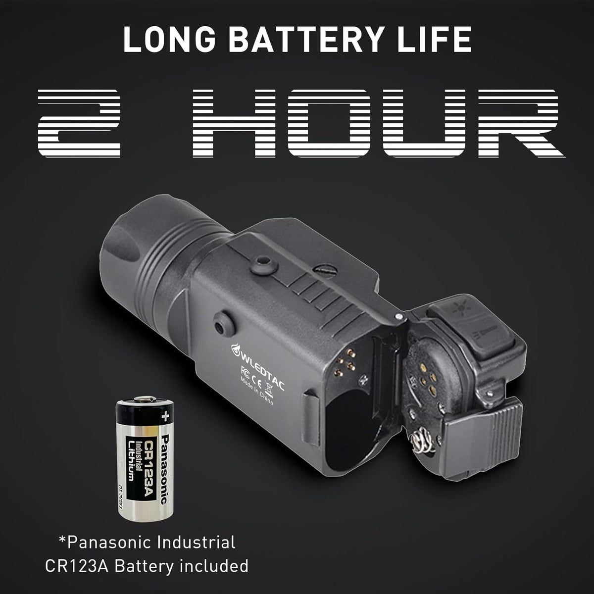 Tactical Flashlight Weapon Light, 600 Lumens, Quick Detach Rail Mount A126