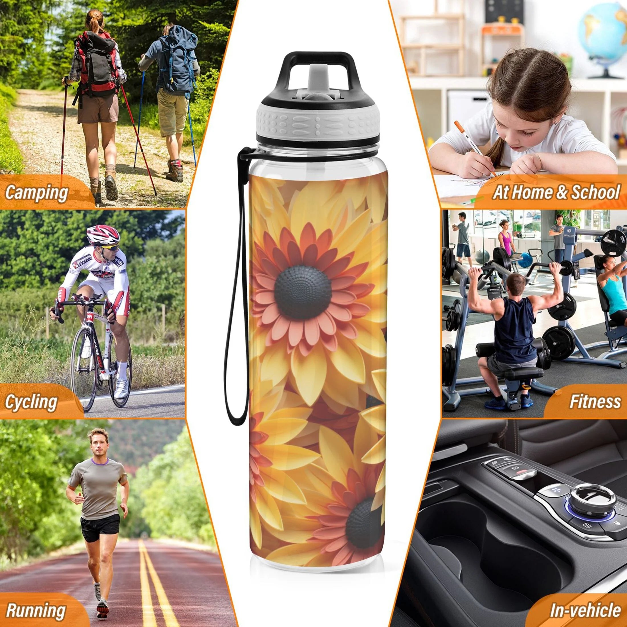 Yellow 32oz Tritan Water Bottle with Straw R9931
