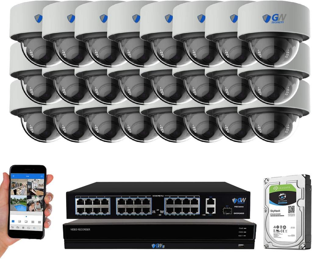 32 Channel 4K NVR Security Camera System with 24 Dome Cameras F476590