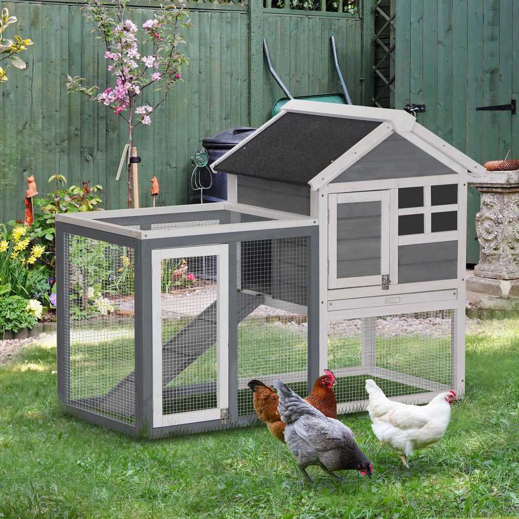 Outdoor Wooden Rabbit Hutch with Run O67141